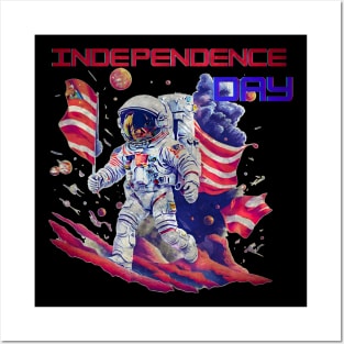 Astronaut independence day Posters and Art